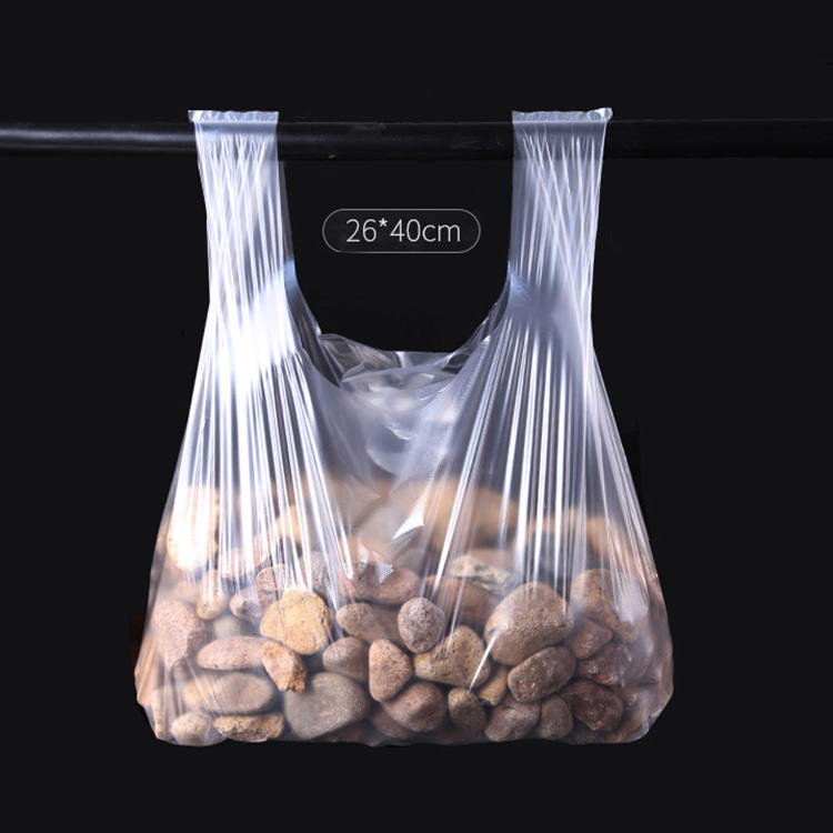 T-shirt bag, transparent vest bag, plastic bag with handle, reusable grocery shopping bag and disposable supermarket bag