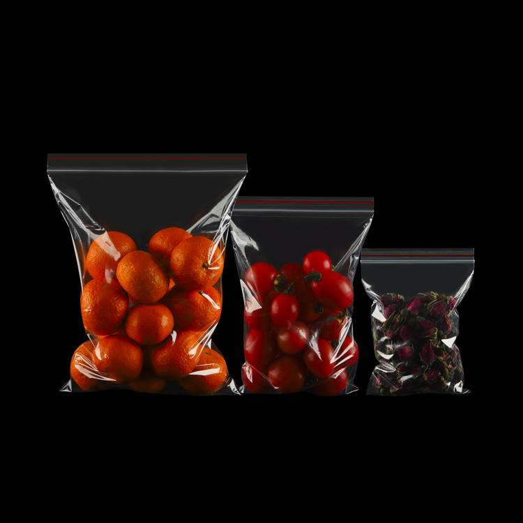 LIMEI transparent zipper plastic resealable zipper bag resealable bag for dried fruits, fruits and tea